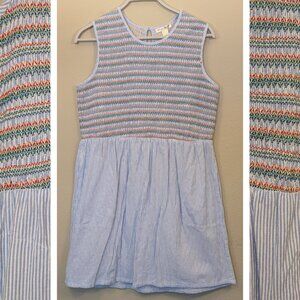 Colorful Embroidered Seersucker Dress - 100% Cotton!